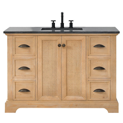 Hervas Bath Vanity with Natural Marble Top without Mirror