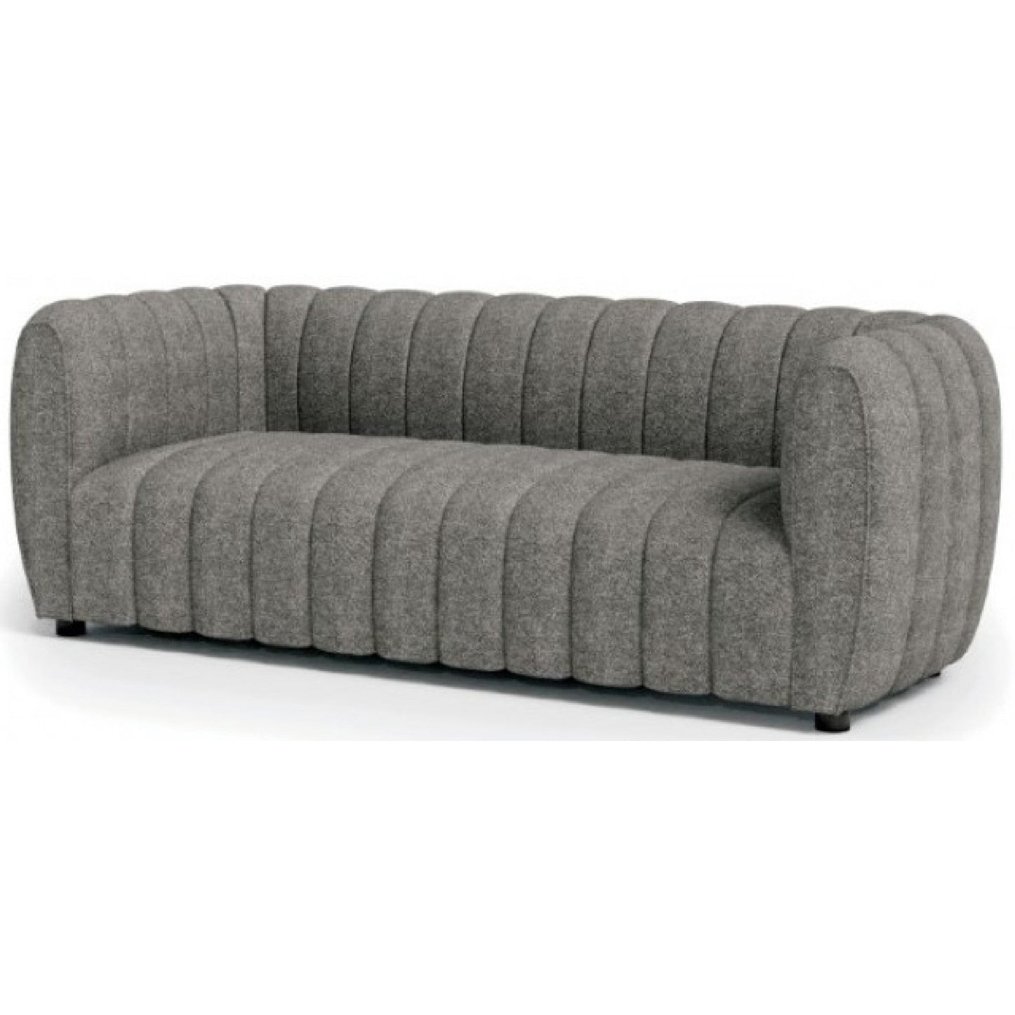 Hery Sofa, 23 Inch, Gray Boucle, Vertical Channel Tufted Details