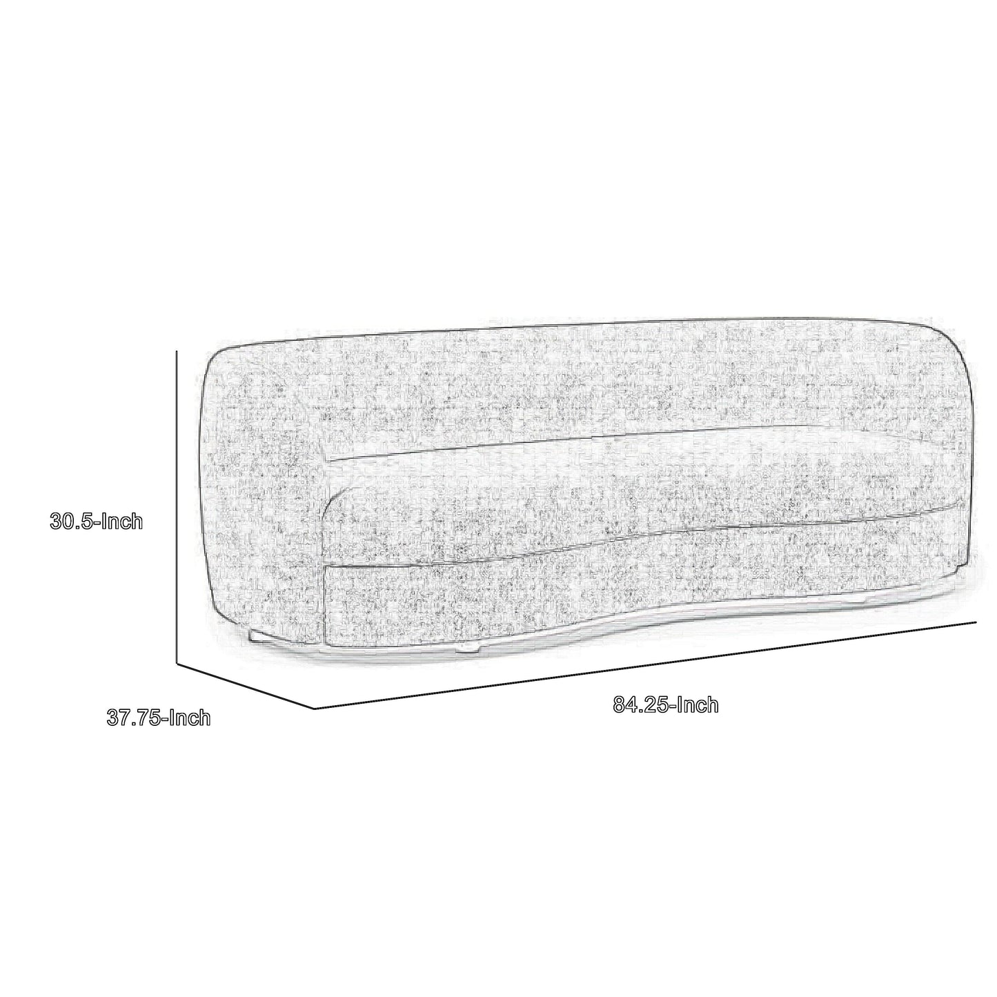 Hery Sofa, 23 Inch, Gray Boucle, Vertical Channel Tufted Details