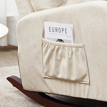High-Back Adjustable Reclining Sofa Chair with Solid Wood Legs, Side Storage Pockets, and Enhanced Comfort for Balcony