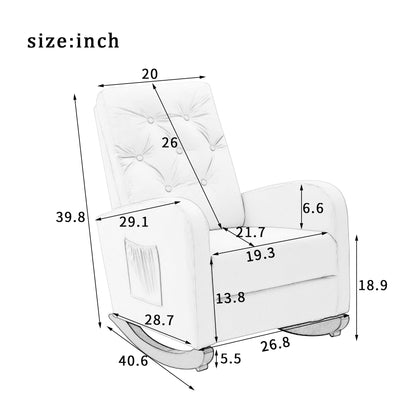 High-Back Adjustable Reclining Sofa Chair with Solid Wood Legs, Side Storage Pockets, and Enhanced Comfort for Balcony