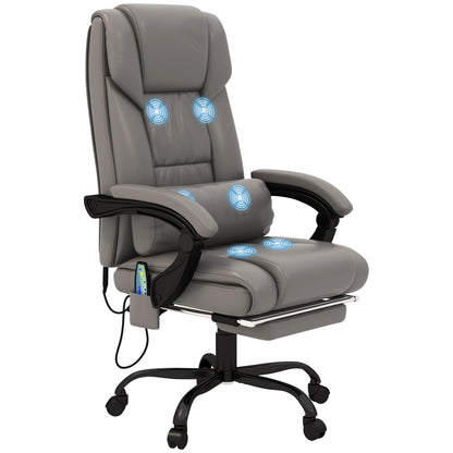 High Back Executive Office Chair 6 Point Vibration Massage Recliner Chair with Lumbar Support and Remote