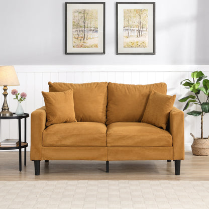 High Resilience Loveseat Sofa, Wooden Frame 2 Seat Sofa, Comfy , Small Space Saving Modern Upholstered Sofa