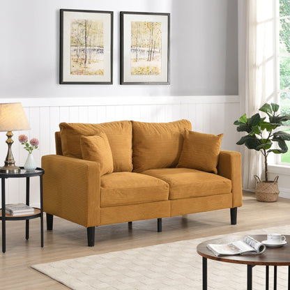 High Resilience Loveseat Sofa, Wooden Frame 2 Seat Sofa, Comfy , Small Space Saving Modern Upholstered Sofa