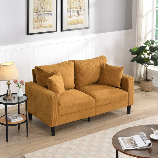 High Resilience Loveseat Sofa, Wooden Frame 2 Seat Sofa, Comfy , Small Space Saving Modern Upholstered Sofa