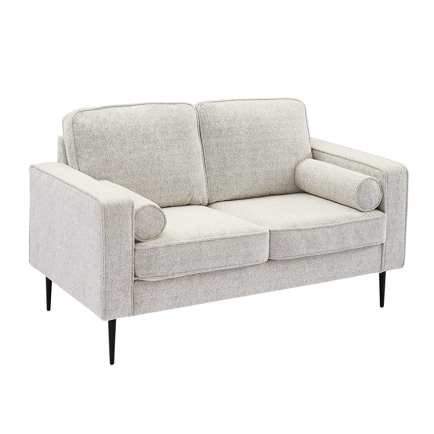 High-Tech Fabric Upholstered Sofa with 2 Pillows