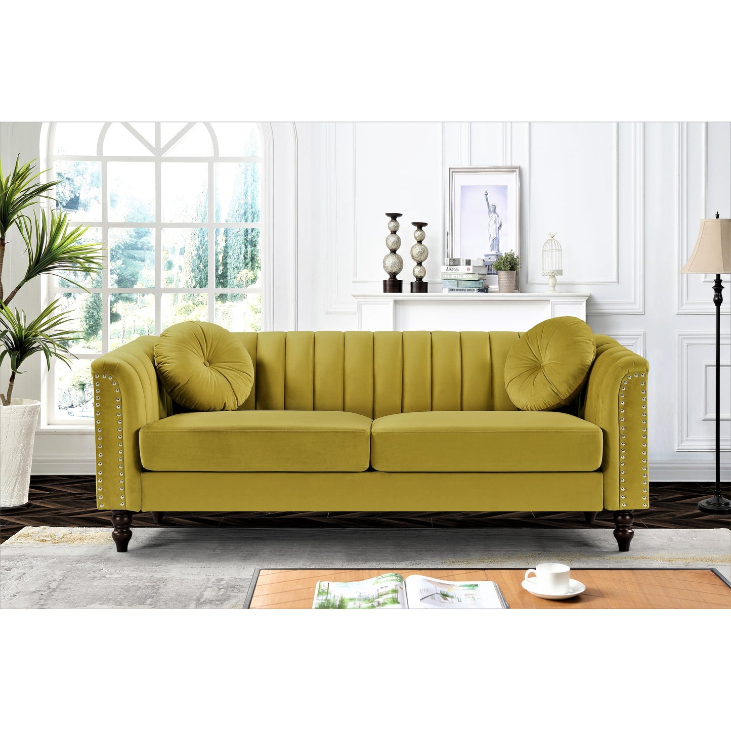 Hills Tufted Back Nailhead 75.2 Sofa