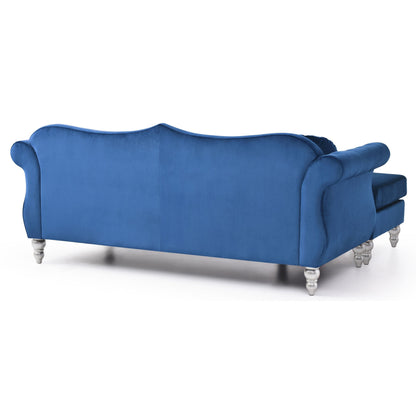 Hollywood Velvet Sofa with Reversible Chaise