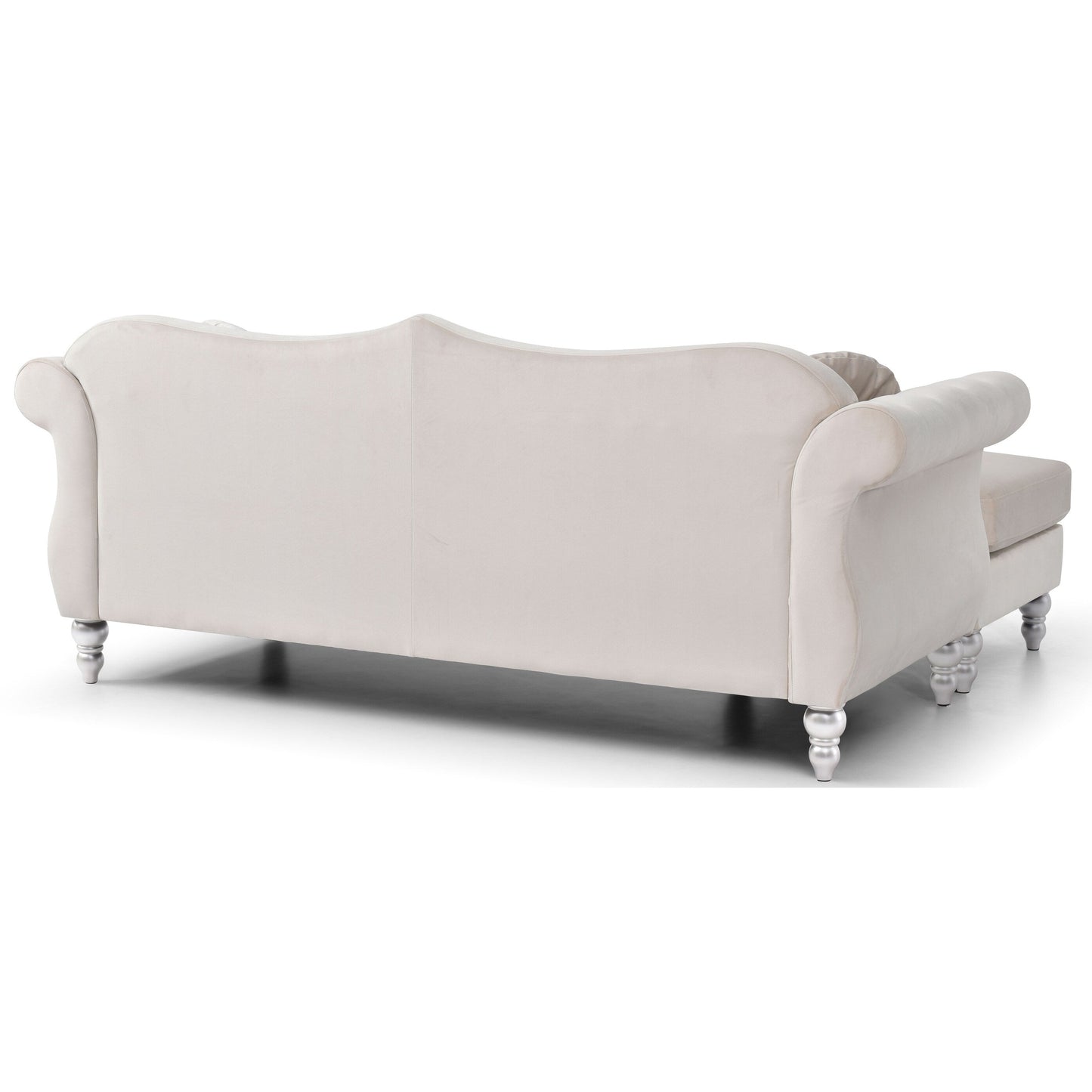 Hollywood Velvet Sofa with Reversible Chaise