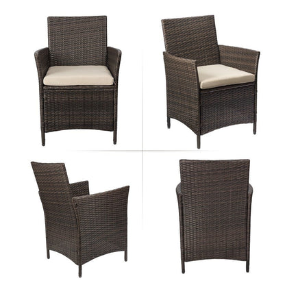 Homall 3 Pieces Patio Porch Furniture Sets PE Rattan Wicker Chairs with Table Outdoor Garden Furniture Sets