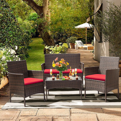 Homall PE Rattan 4-piece Outdoor Patio Set