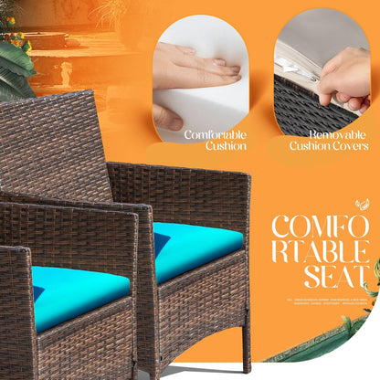 Homall PE Rattan 4-piece Outdoor Patio Set