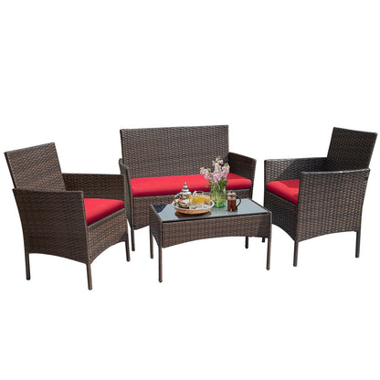 Homall PE Rattan 4-piece Outdoor Patio Set
