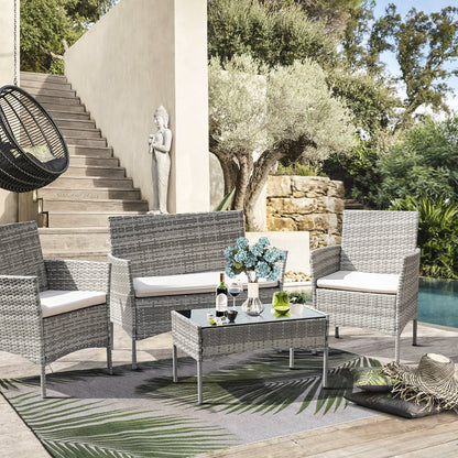 Homall PE Rattan 4-piece Outdoor Patio Set