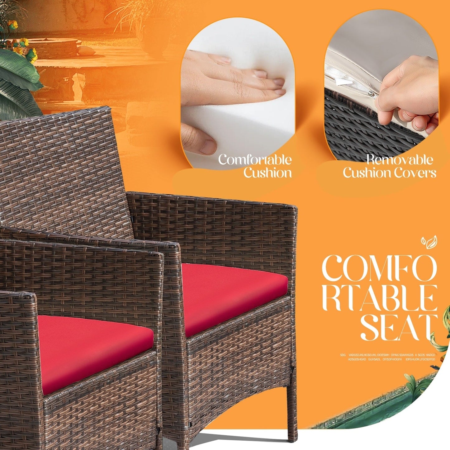 Homall PE Rattan 4-piece Outdoor Patio Set