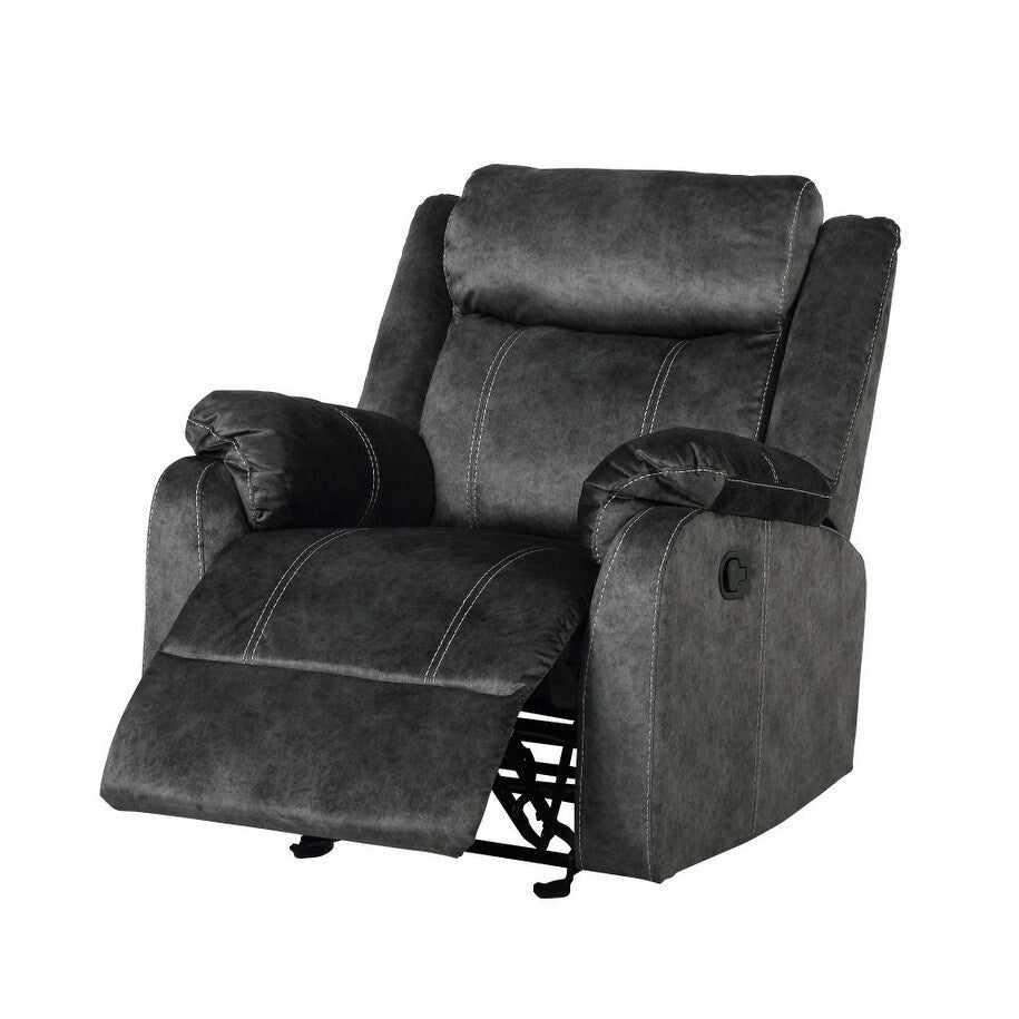 HomeRoots 35 Granite Gray Fabric Manual Recliner