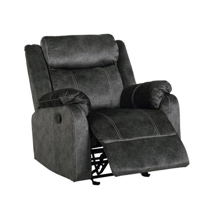 HomeRoots 35 Granite Gray Fabric Manual Recliner