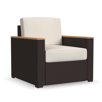 4-Piece Palm Springs Outdoor Rattan Armchair and Ottoman Set with Cushions by Homestyles