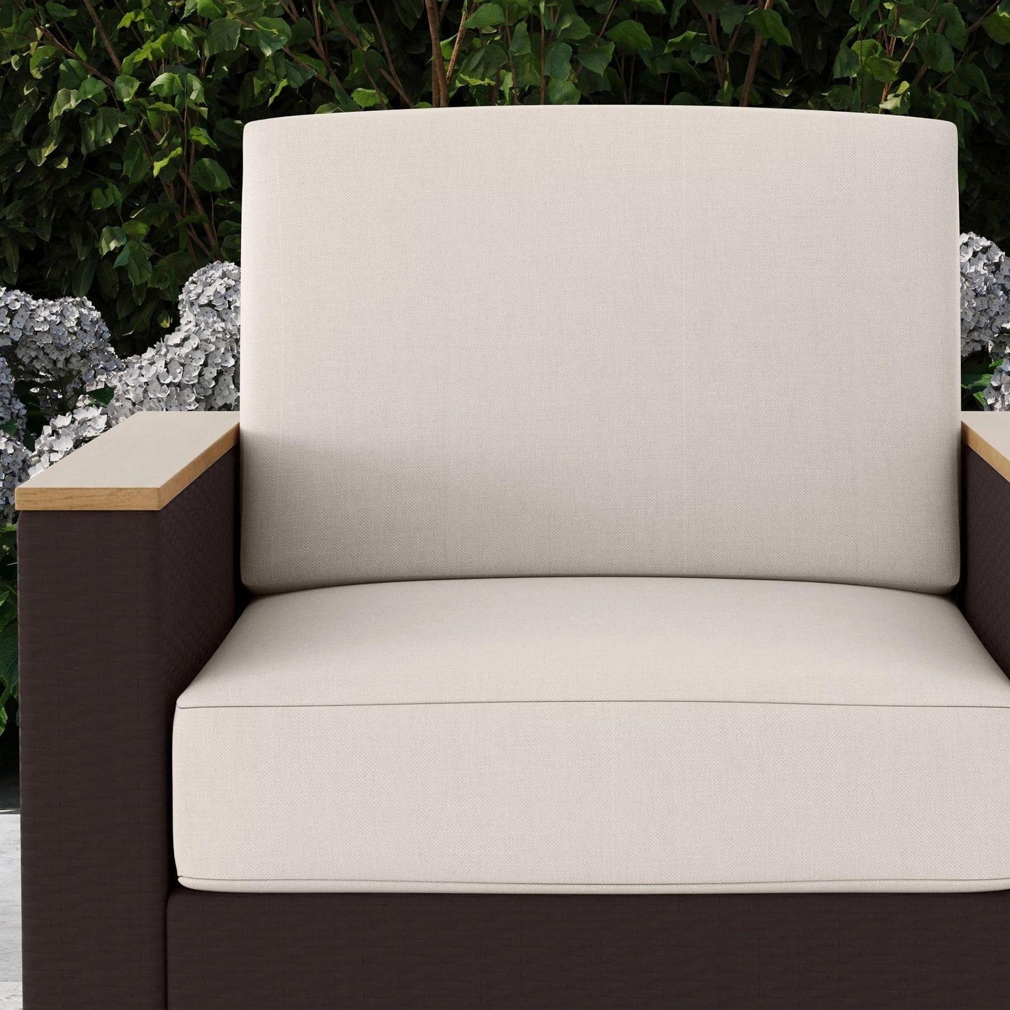 4-Piece Palm Springs Outdoor Rattan Armchair and Ottoman Set with Cushions by Homestyles