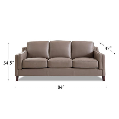 Hydeline Bella Feather/Memory Foam/Springs Top Grain Leather Sofa