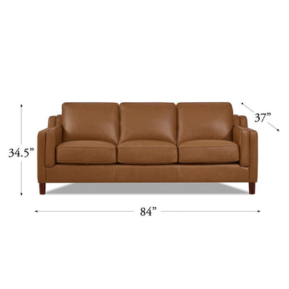 Hydeline Bella Feather/Memory Foam/Springs Top Grain Leather Sofa