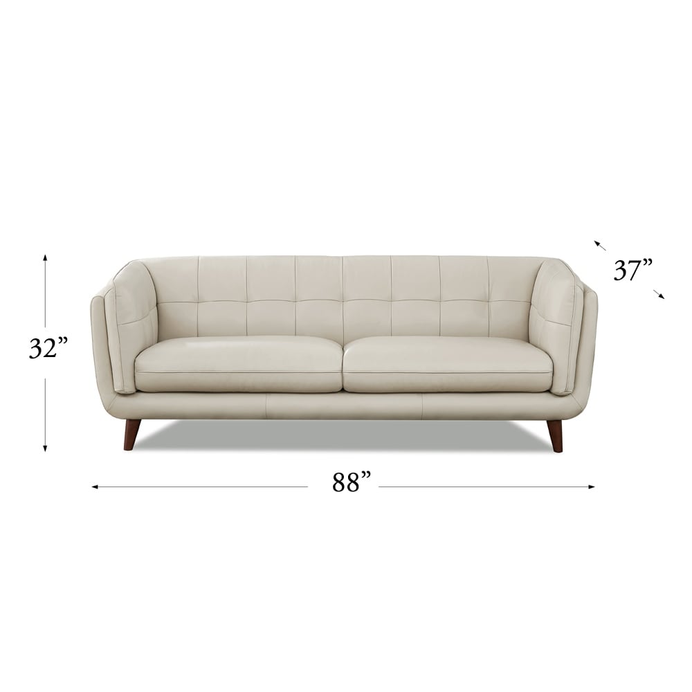 Hydeline Solana Feather/Memory Foam/Springs Top Grain Leather Sofa