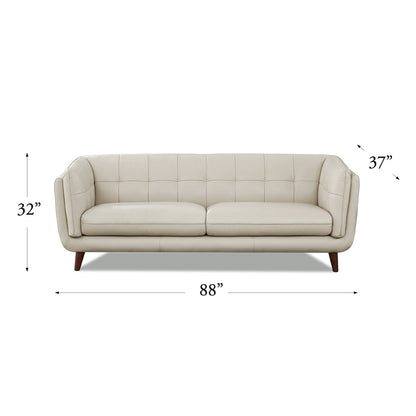 Hydeline Solana Feather/Memory Foam/Springs Top Grain Leather Sofa