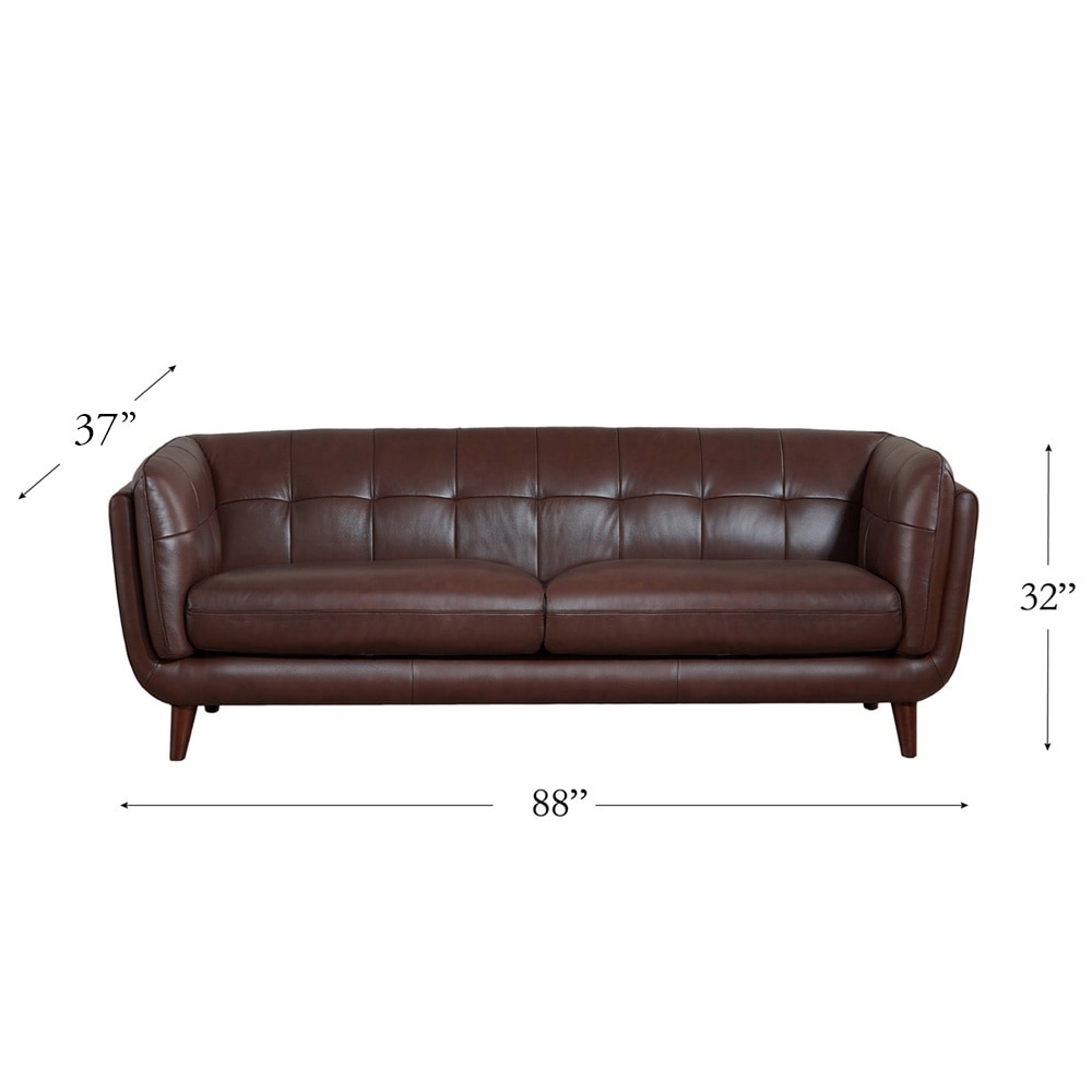 Hydeline Solana Feather/Memory Foam/Springs Top Grain Leather Sofa
