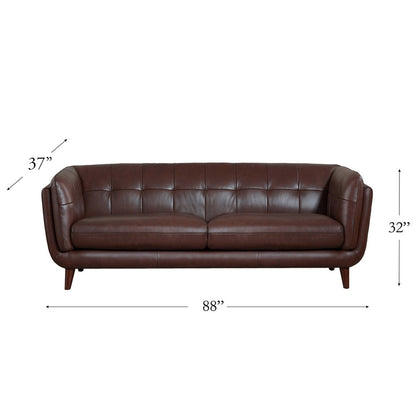 Hydeline Solana Feather/Memory Foam/Springs Top Grain Leather Sofa