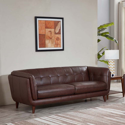 Hydeline Solana Feather/Memory Foam/Springs Top Grain Leather Sofa