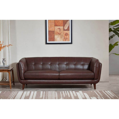 Hydeline Solana Feather/Memory Foam/Springs Top Grain Leather Sofa