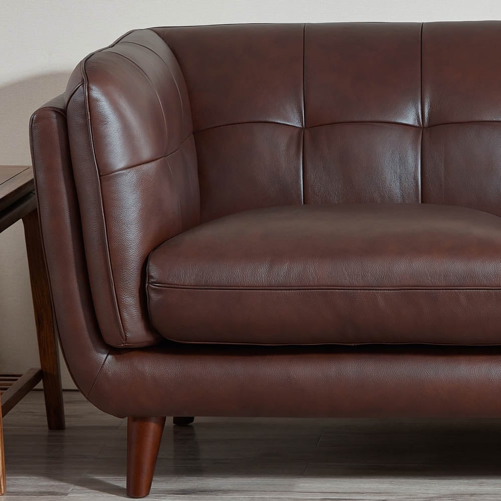 Hydeline Solana Feather/Memory Foam/Springs Top Grain Leather Sofa