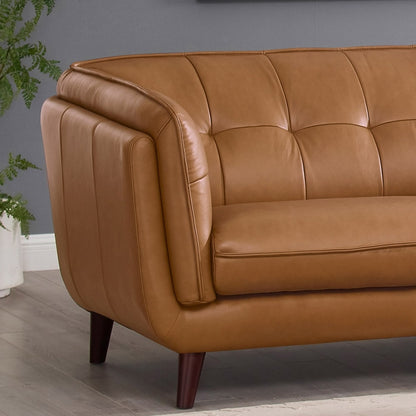 Hydeline Solana Feather/Memory Foam/Springs Top Grain Leather Sofa