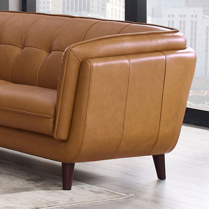 Hydeline Solana Feather/Memory Foam/Springs Top Grain Leather Sofa