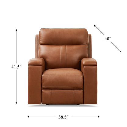 Hydeline Venice Zero Gravity Power Recline and Headrest Top Grain Leather Recliner with Cup Holder