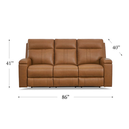Hydeline Venice Zero Gravity Power Recline and Headrest Top Grain Leather Sofa with Cup Holder
