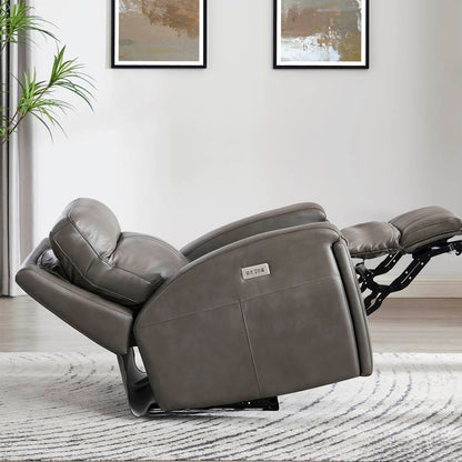Hydeline Venice Zero Gravity Power Recline and Headrest Top Grain Leather Sofa with Cup Holder