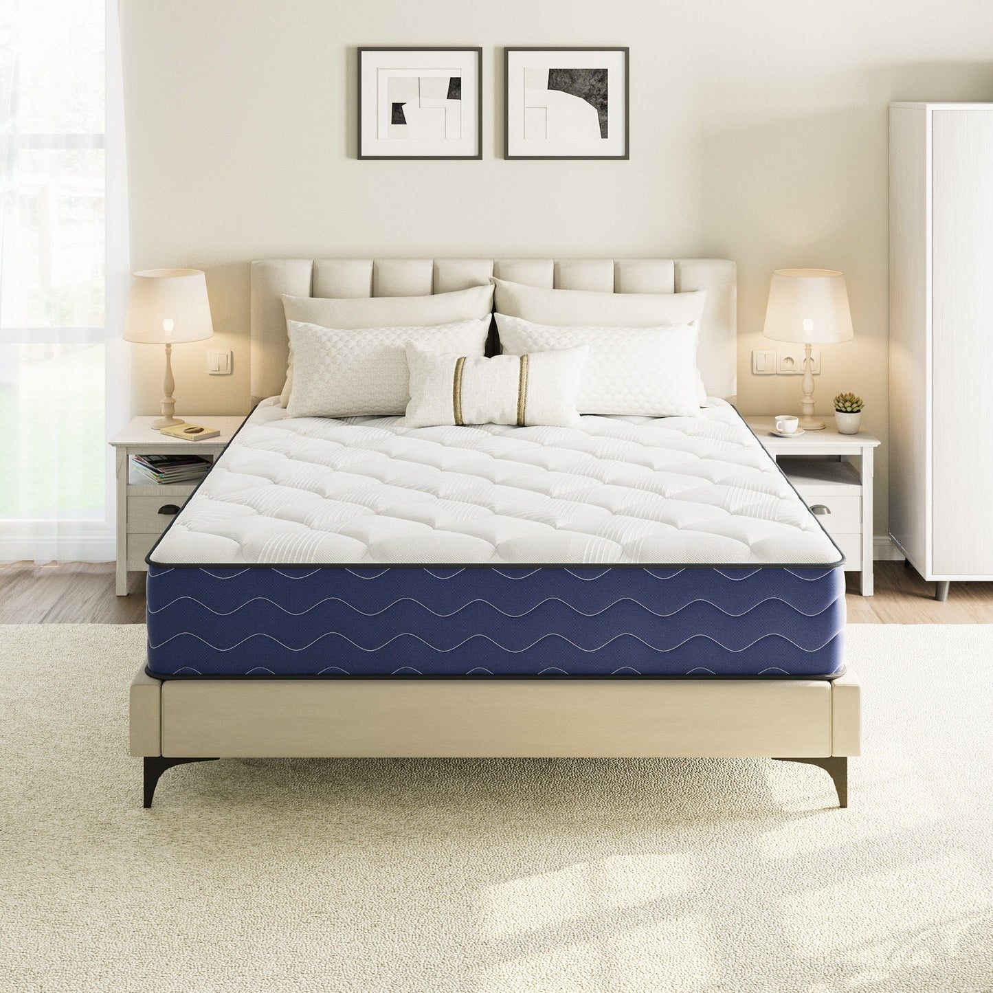 SweDrea 10 in. Firm Hybrid Mattress Cooling and Breathable with CertiPUR-US, SGS and OEKO-TEX