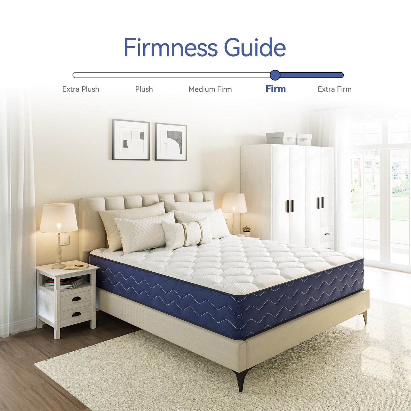 SweDrea 10 in. Firm Hybrid Mattress Cooling and Breathable with CertiPUR-US, SGS and OEKO-TEX