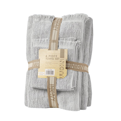 INK+IVY Atlas Cotton Dobby Slub 6 Piece Towel Set