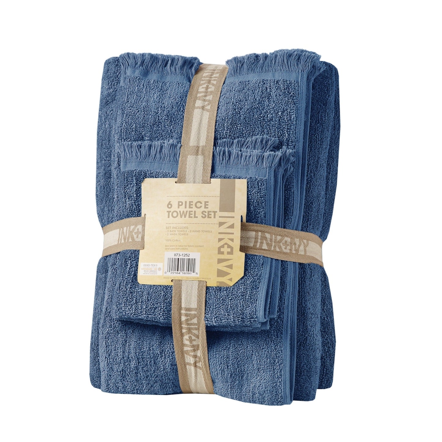 INK+IVY Atlas Cotton Dobby Slub 6 Piece Towel Set
