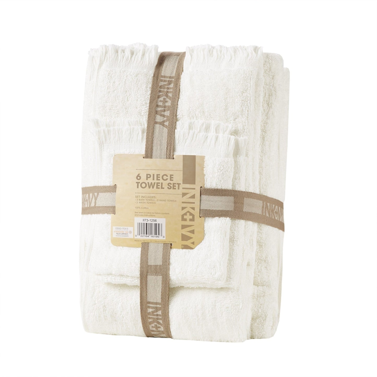 INK+IVY Atlas Cotton Dobby Slub 6 Piece Towel Set