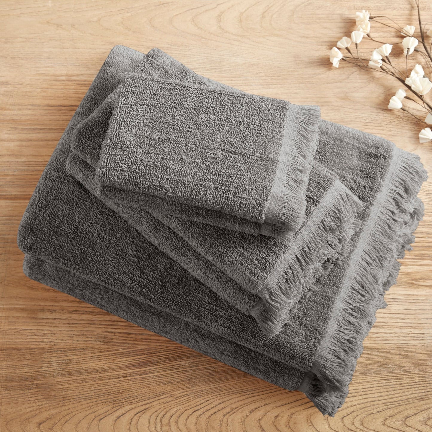 INK+IVY Atlas Cotton Dobby Slub 6 Piece Towel Set
