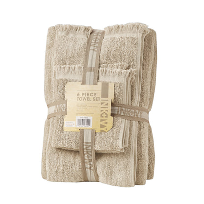 INK+IVY Atlas Cotton Dobby Slub 6 Piece Towel Set