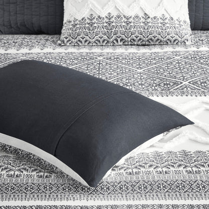 INK+IVY Mila 3 Piece Cotton Duvet Cover Set with Chenille Tufting