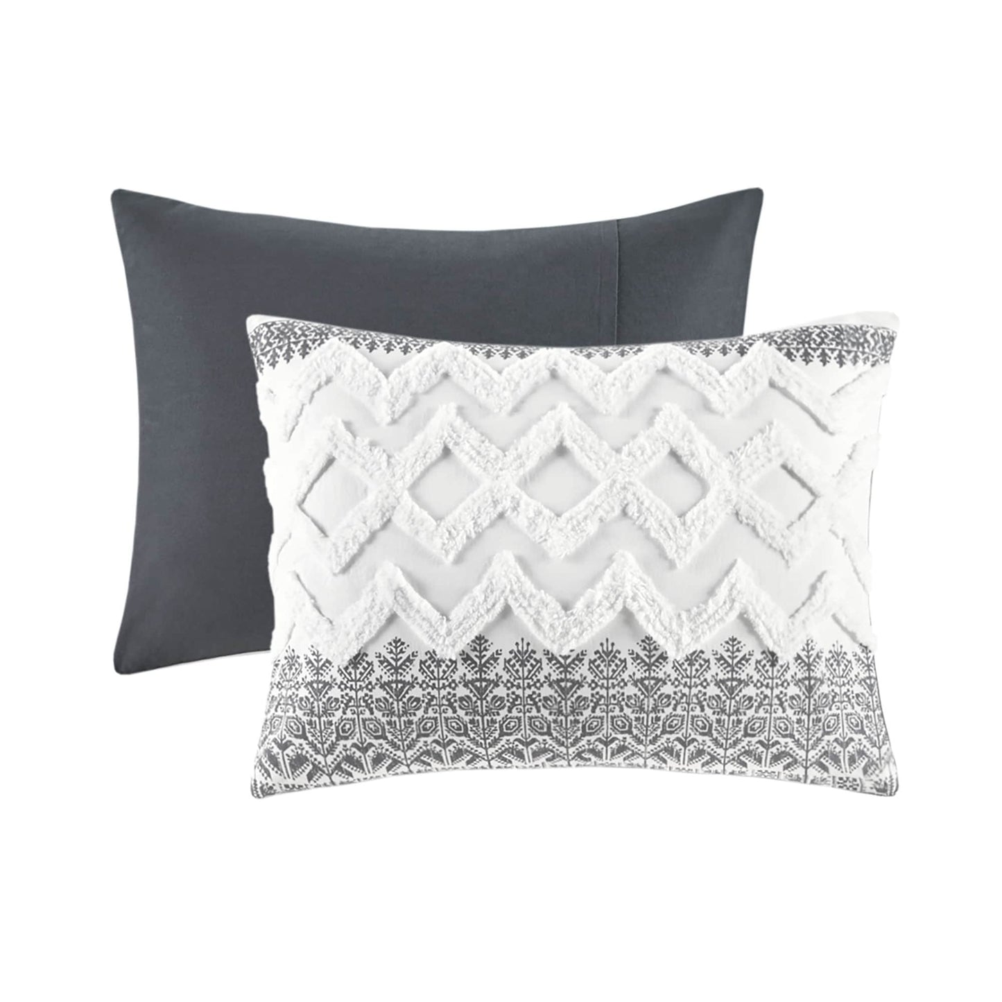 INK+IVY Mila 3 Piece Cotton Duvet Cover Set with Chenille Tufting