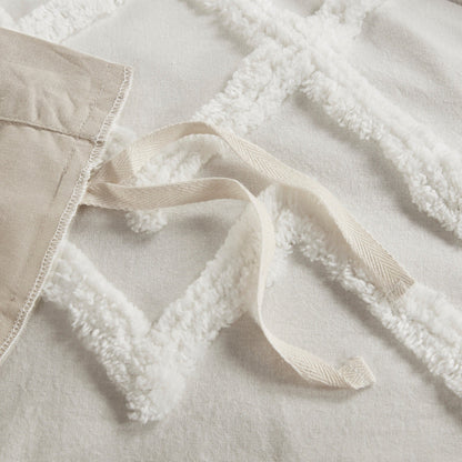 INK+IVY Mila 3 Piece Cotton Duvet Cover Set with Chenille Tufting