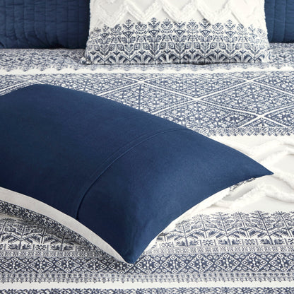 INK+IVY Mila 3 Piece Cotton Duvet Cover Set with Chenille Tufting
