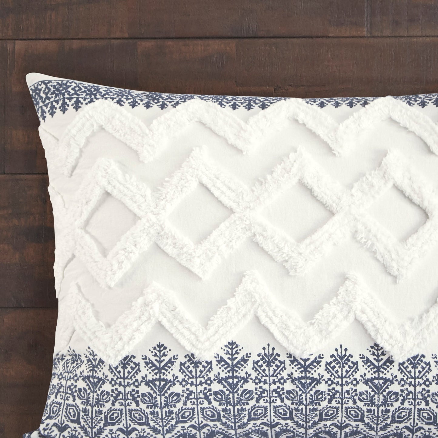 INK+IVY Mila 3 Piece Cotton Duvet Cover Set with Chenille Tufting