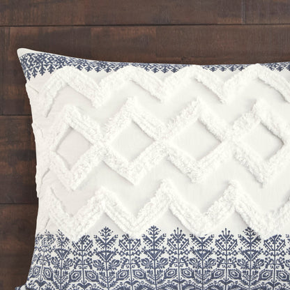 INK+IVY Mila 3 Piece Cotton Duvet Cover Set with Chenille Tufting